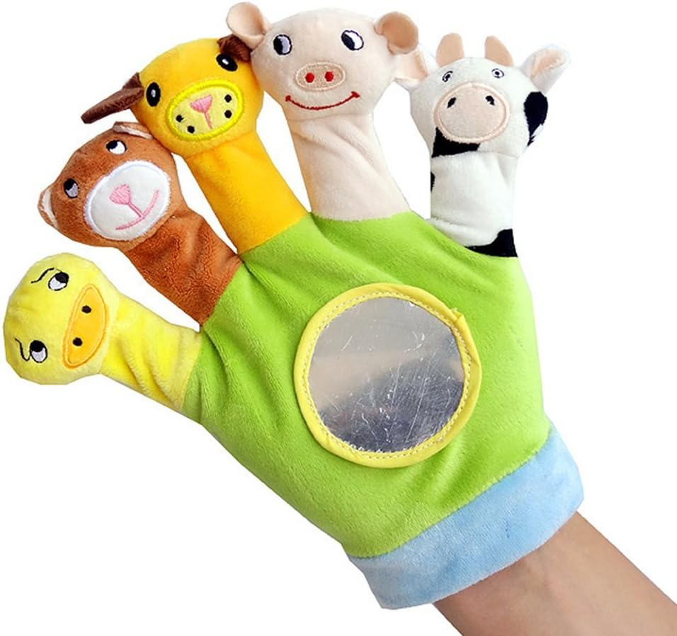 KODORIA Baby Child Zoo Farm Animal Hand Sock Glove Puppet Finger Sack Plush Toy - Green