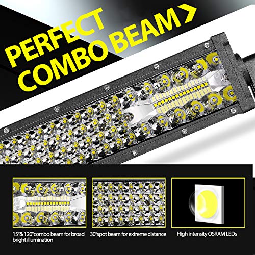 Led Light Bar 30 Inch Auto Power Plus 230W QUAD Row Led Driving Light Spot Flood Combo Beam Off Road Led Light OSRAM Led Work Light Waterproof Fog Light for Off Road Trucks Jeep Boat,2 Year Warranty