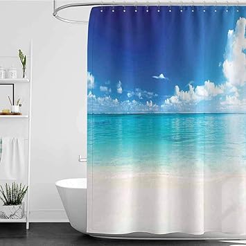 Amazon Com Tim1beve Fabric Shower Curtain Ocean Decor Natural