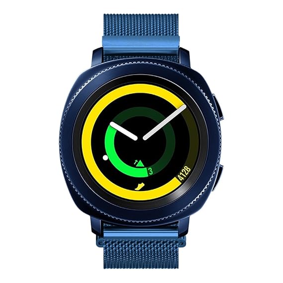 Maxjoy Sport Bands Compatible with Galaxy Gear S2 Classic Bands Watch 42mm Bands,20mm Adjustable Stainless Steel Metal Strap with Strong Magnet ...