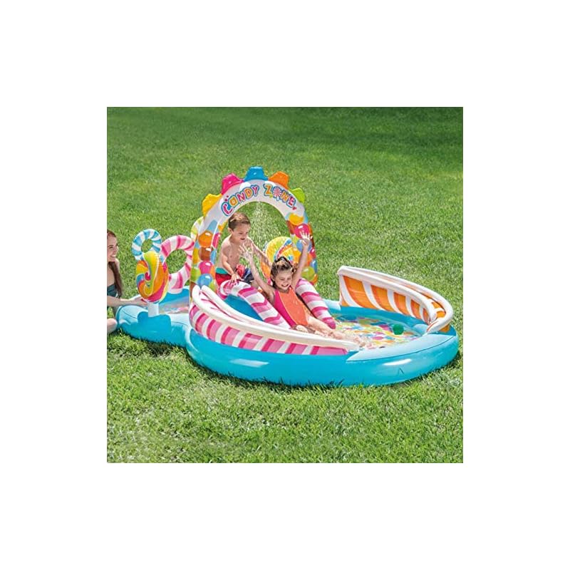 Centro De Juegos Inflable En El Océano, Piscina Inflable Con Tobogán De