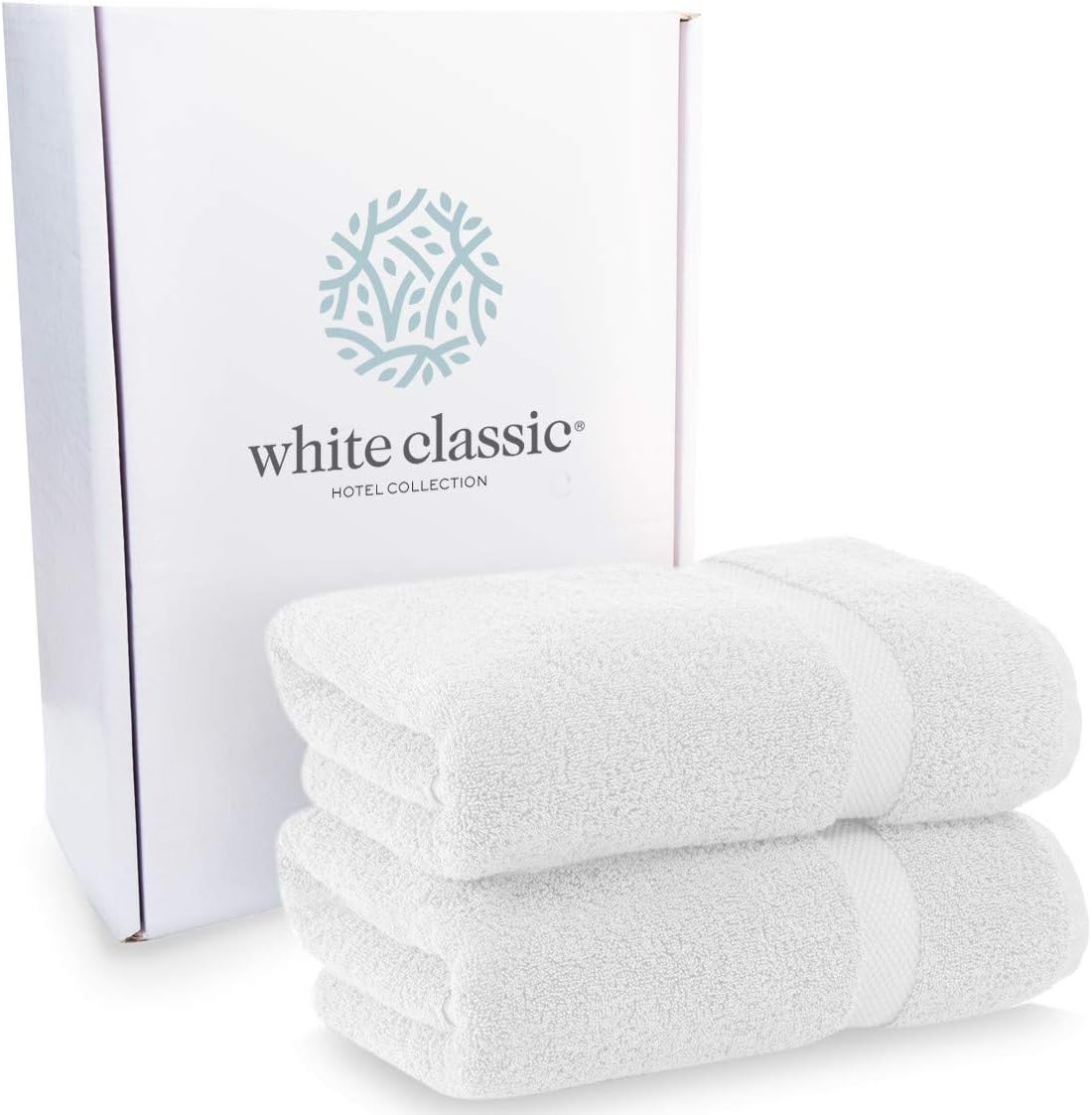 Luxury White Bath Towels Large - 700 GSM Circlet Egyptian Cotton | Absorbent Hotel Bathroom Towel | 27x54 Inch | Set of 4: Home & Kitchen