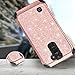 BENTOBEN Case for LG K7 LG Treasure LTE/LG K8 2016, Phone Case for LG Tribute 5 / LG Escape 3 / LG Phoenix 2 / LG K373 / Luxury Glitter Bling Hybrid Chrome Shockproof Protective Case, Rose Gold