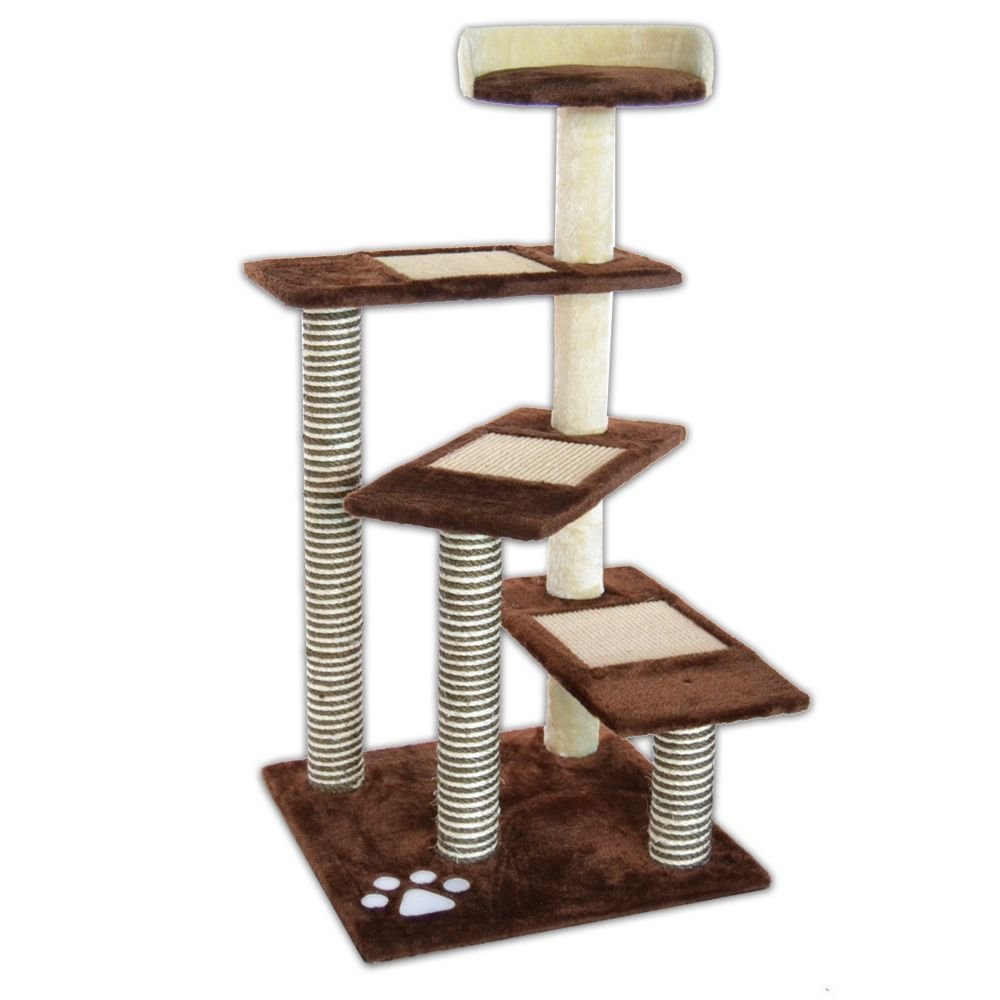 Árbol rascador para gatos cm de altura bicolor marrón beige