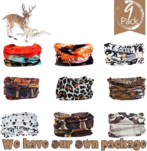 Pack of 9pcs, Outdoor Multifunctional Sports Magic Scarf, Magic Bandanas Tube, Seamless Scarf, Collars Muffler Scarf Face Mask, High Elastic Magic Headband with Uv Resistance, Headscarves, Headbands