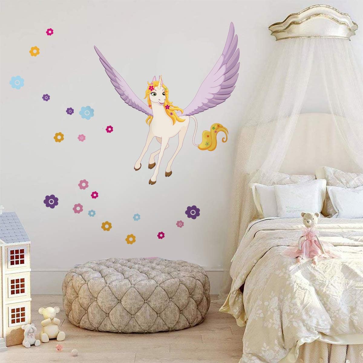 Ufengke Stickers Muraux Fee Licorne Autocollants Mural Fleur Diy Pour Chambre Enfants Fille Bebe Pepiniere Salon Decoration Murale Decorations Murales Bebe Puericulture Lawawarenesssociety In