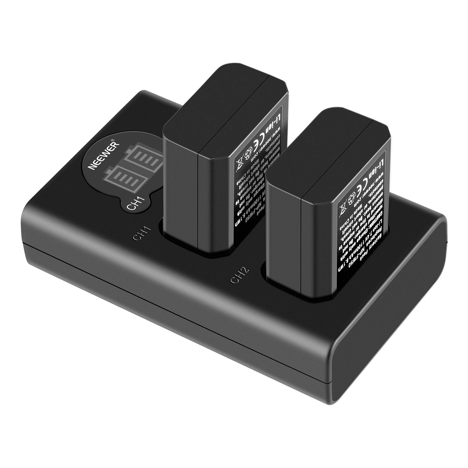 Neewer NPFW50 Camera Battery Charger Set for Sony A6000 A6500 A6300 A7