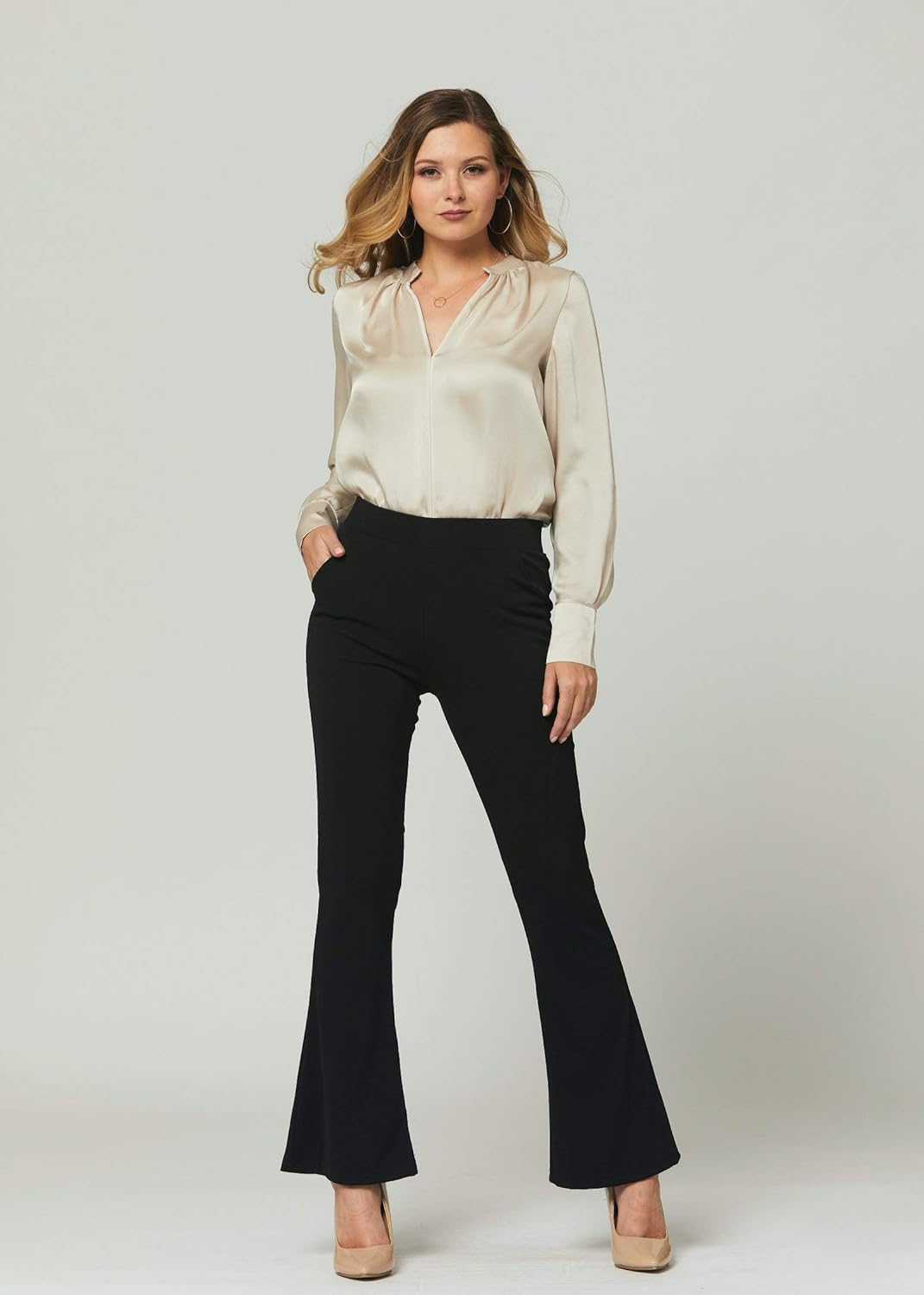Premium Women's Stretch Dress Pants - Wear to Work - All Day Comfort - Solids and Pinstripes - Ponte Pants at  Women’s Clothing store
