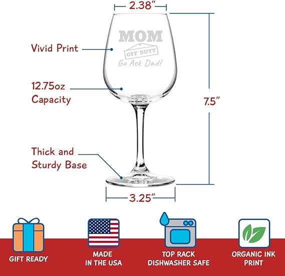 mom off duty wine glass