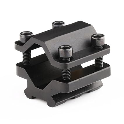 VERY100 Universal Laufmontage 2 Slot Weaver Picatinny Barrel Mount für Paintball und Markierer, Schwarz