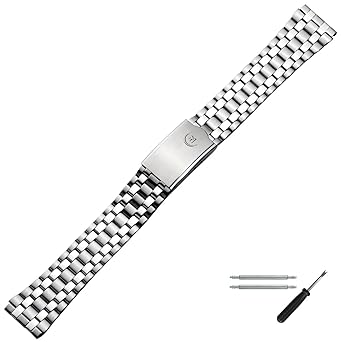 MARBURGER Uhrenarmband 18mm Edelstahl Silber - Uhrband Set 88001180020