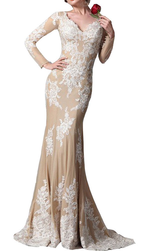 WHZZ Womens Prom Dresses Ball Gown Lace Satin Evening Formal Dresses Beaded