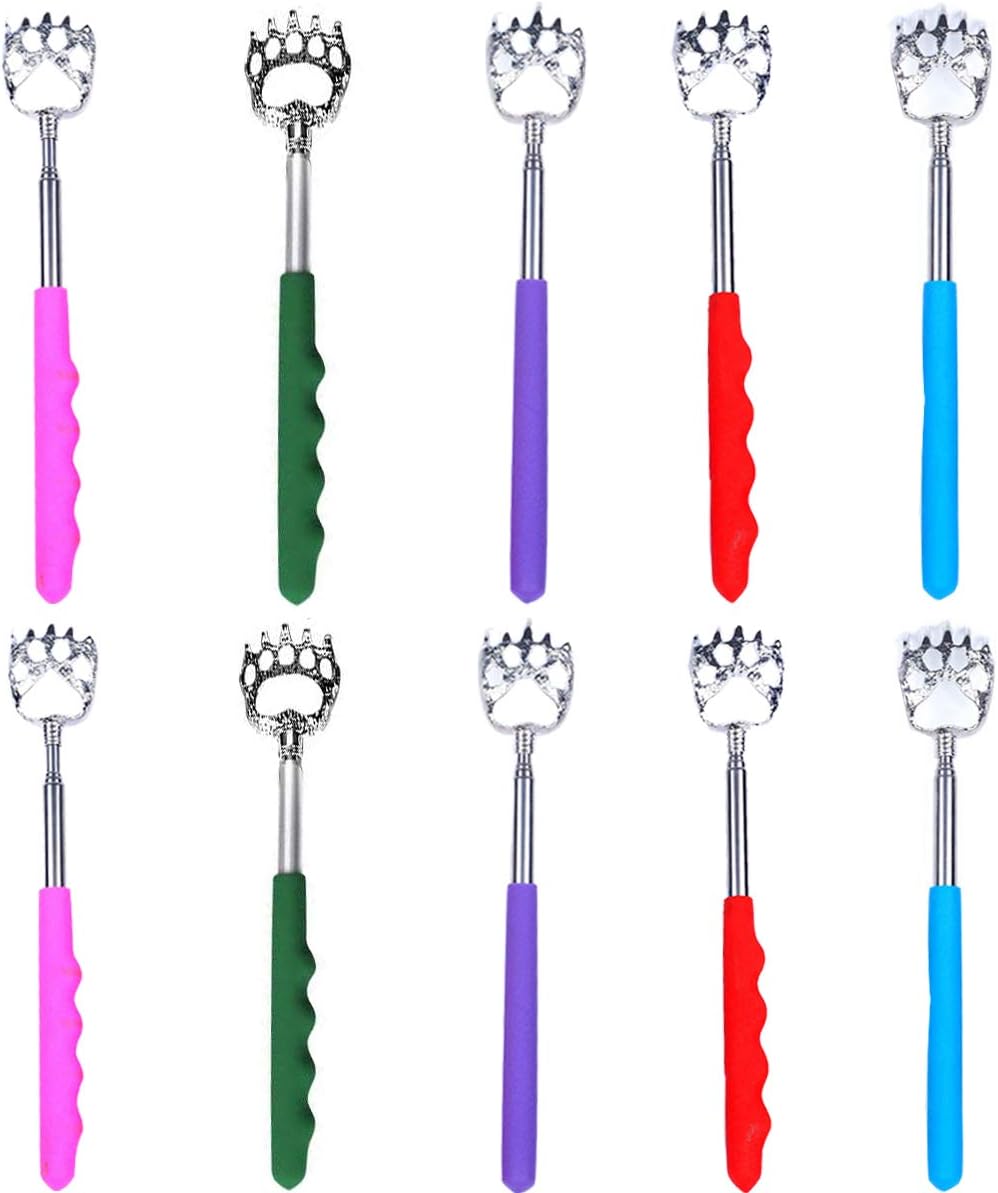 FANDE 10 pcs Telescopic Back Scratcher,Telescopic Bear Claws Metal Back Scratchers