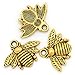 HOUSWEETY 50pcs Metal Bee Charm Pendants, Alloy Bee Charms for Jewelry Making, Honeybee Pendant Charms for DIY Jewelry Making Accessories
