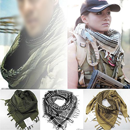E Supportâ„¢ Army Military Tactical Keffiyeh Shemagh Arab Scarf Shawl Neck Cover Head Wrap Brown
