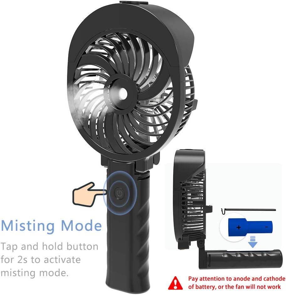 HandFan Hand Fan Water Cooling Battery Fan USB Battery Operated 3 Levels Mini Table Fan 2-in-1 with Laptop Multi Port Socket for Travel and Home - Image 5