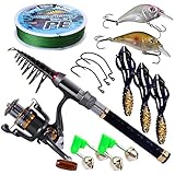 Sougayilang Fishing Rod Reel Combos Pocket Portable Fishing Pole with Left Right Hand Spinning Reel for Outdoor Travel Freshwater Fishing