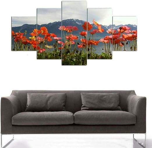 Zyqxi 5 Piezas Cuadro Lienzo Lienzo Arte De La Pared Sin Marco