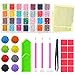 PP OPOUNT 36 Colors Diamond Painting Replacement Square Diamonds with Storage Box and 2 Sheets Color Number Stickers, 16 Pieces Diamonds Painting Tools for Missing Drills of Diamond Cross Stitch