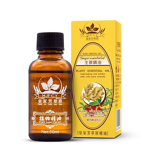 KISSION Lymphdrainage Ingwer ätherische Öle, 100% reine natürliche Pflanzen Ingwer/Rose / Lavendel/Ai Ye/Olive therapeutische
