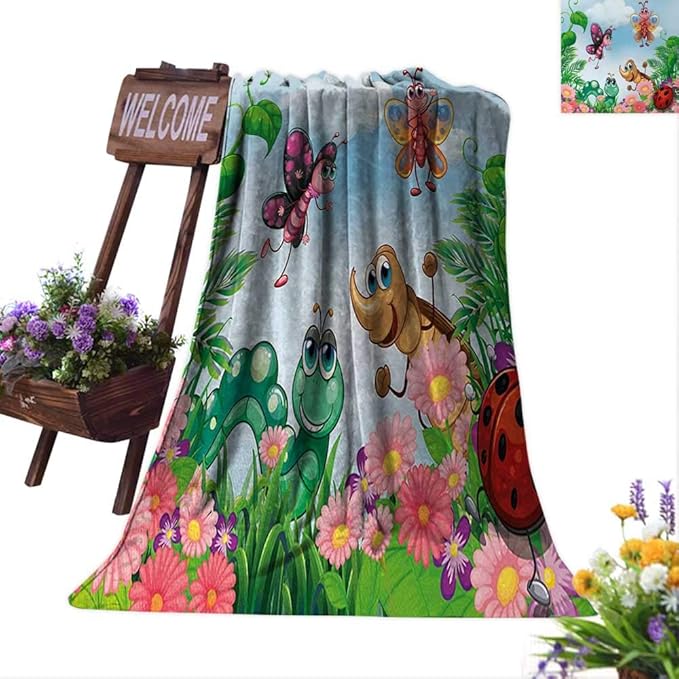Flower Heavy Blanket Grass Throw Blanket 90 x 70 inchFlowers Kitchen & Dining
