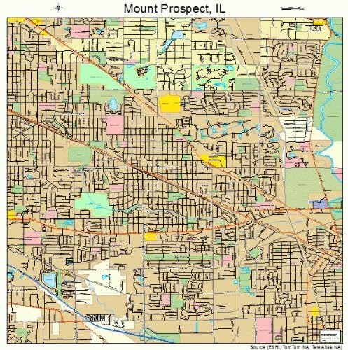 Amazon Com Large Street Road Map Of Mount Prospect Illinois Il