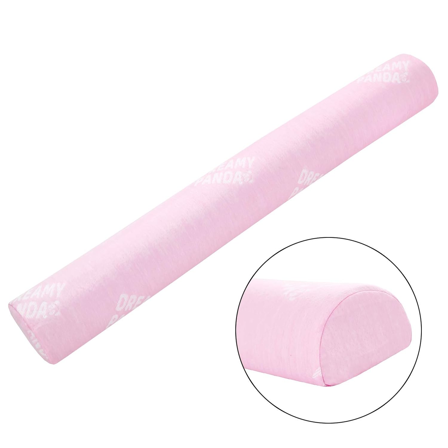[XL - Bamboo] DreamyPanda Safety Bed Rail Bumper Pillow - Bamboo Cover and Portable Foam Guard for Toddlers, Kids, and Adults (Baby Pink)