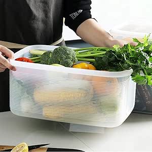 SHOH - Caja de almacenaje para frigorífico y congelador, con Tapa