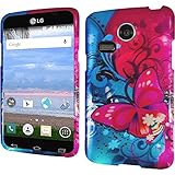 LG L15G Sunrise / LG L16C Lucky ( Net 10 / Straight Talk ) Phone Case Accessory Pretty Butterflies Hard Snap On Cover with Free Gift Aplus Pouch