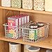 mDesign Household Wire Storage Basket with Handles for Kitchen Cabinets, Pantry, Bathroom - Satin