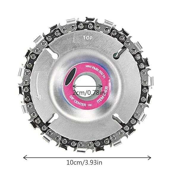 4 Inch Grinder Disc, KOBWA Circular Saw Blade and Chain 22 Tooth Fine Cutting Set for 100/115 Angle Grinder, Finish Cutting & Engraving of Wood, Plastic, ...