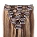 MY-LADY Double Weft 100% Remy Human Hair Clip in Extensions Highlight Full Head Thick Long Soft Silky Straight 8pcs 18clips (14