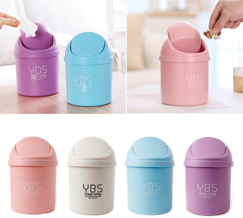 S-TROUBLE Cute Desktop Bin Mini Table Basura Bote Pequeño Basura Basura