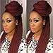 ATOZWIG 99J African American Woman Hand Knoted-Braided Lace Hair Wigs Heat Resistant Synthetic Hair Box Braid Lace Front Wigs
