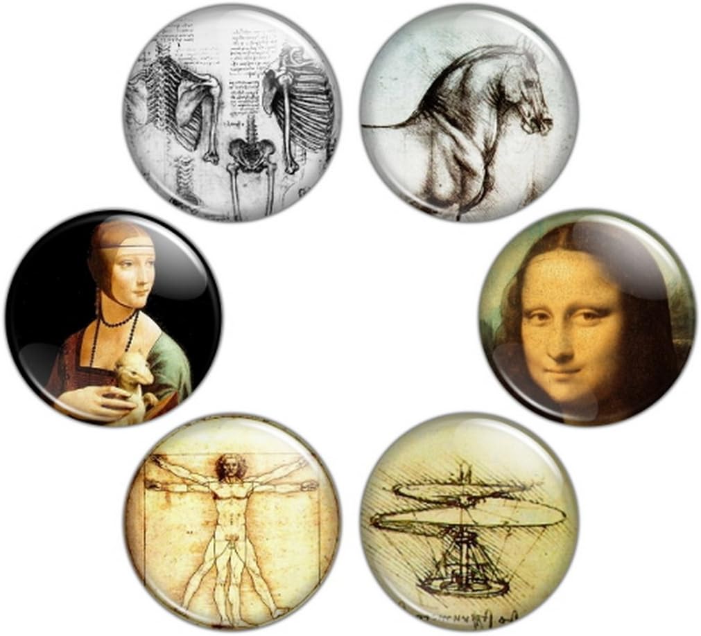 button bistroWomen's da Vinci Artwork 1.25 inch Pinback Button Set Badges Pins