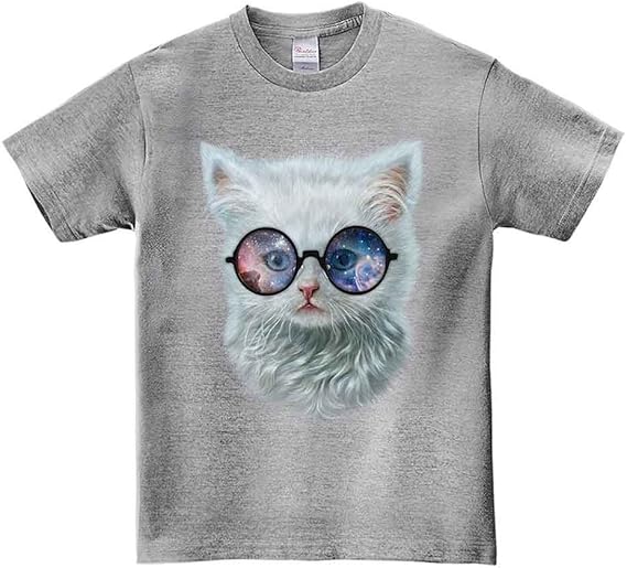Amazon ノーブランド品 ギャラクシーメガネをかけるペルシャ猫 ねこ メンズ 半袖 Tシャツ オリジナルプリント 通販
