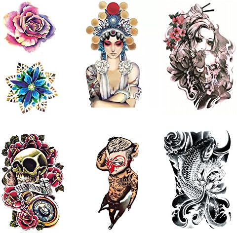 Kederlin Tattoo Stickers Waterproof Men and Women Durable Arm Tattoo A 6 Extra Random Gift 2 Today's Star Waterproof Tattoo Stickers