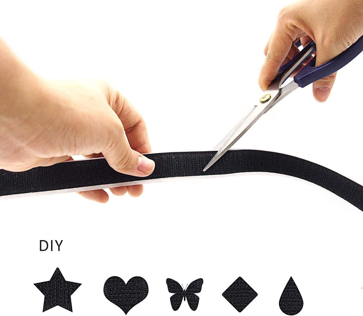 Jackwood 36 Feet Self Adhesive Hook and Loop Tape Roll Sticky Back Strip Adhesive Backed Fabric Fastener Mounting Tape for Picture and Tools Hanging Pedal Board Fastening (3/4 INCH, Black) : Office Products
