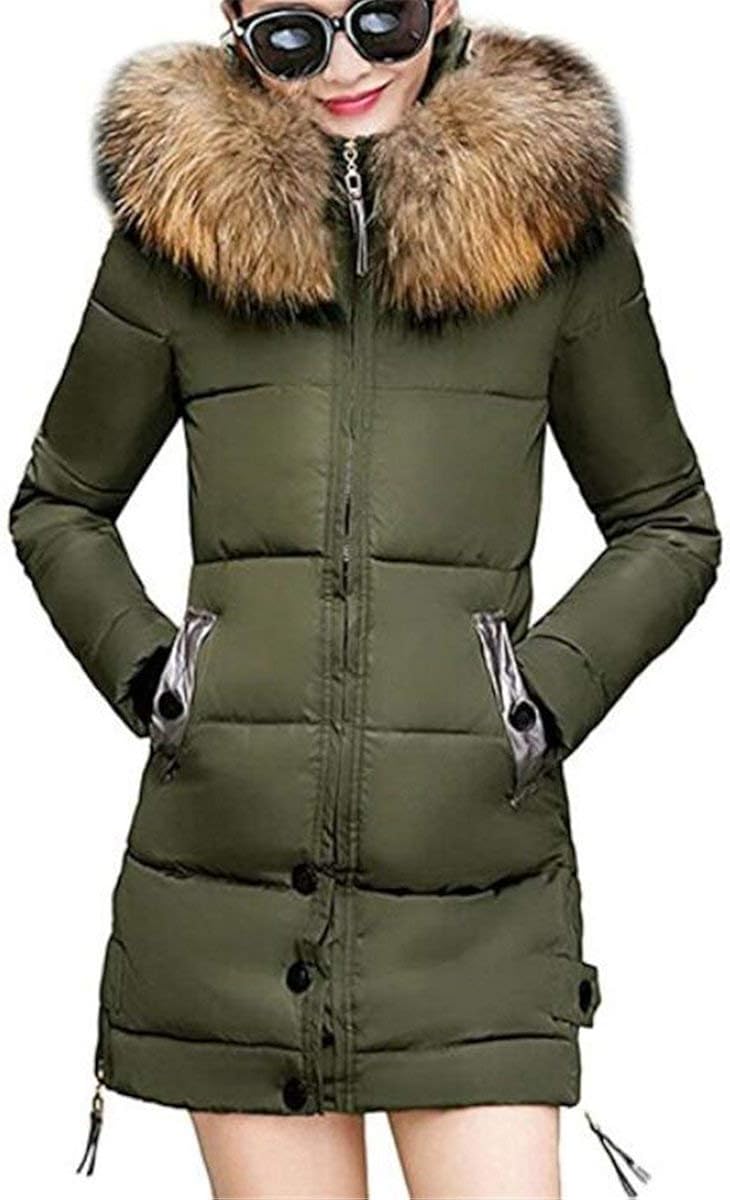 Women's Down Jacket Winter Long Parka Side Pockets Long Simple