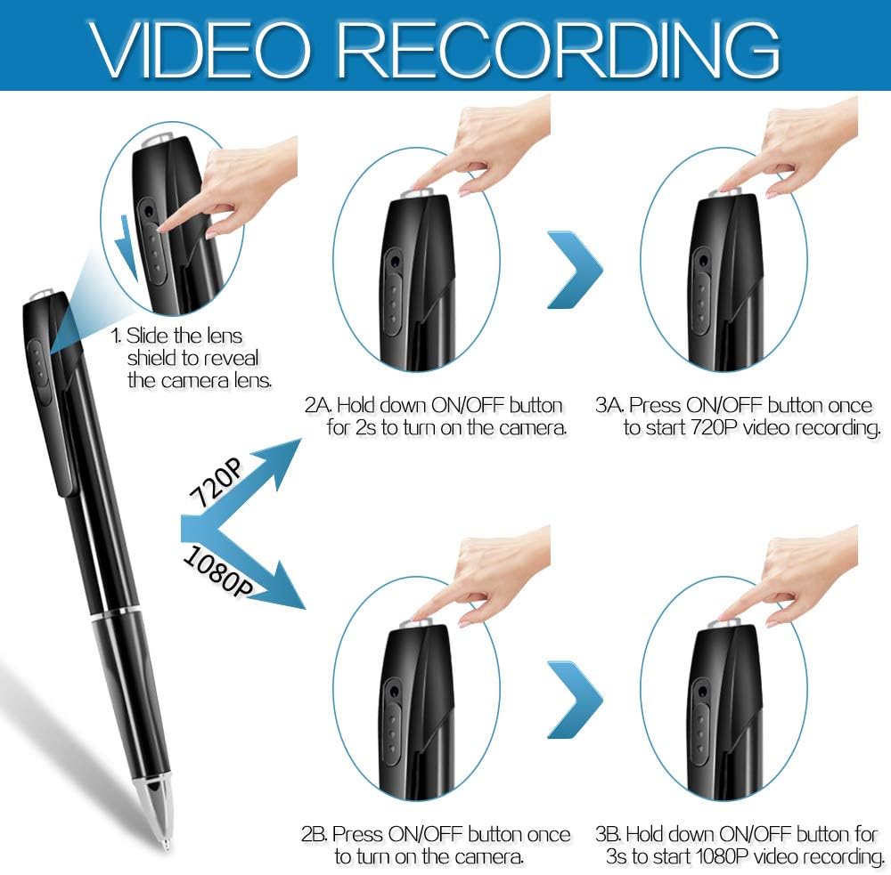 Amazon Com 1080p Hd Spy Pen Camera Mini Video Recorder With Photo Taking Function 16gb Memory Card Built In Camera Photo