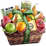 Happy Holidays Fruit Basket with Cheese and Nuts