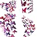 Home Decor 24pcs 3d Fashion Lively Butterfly Wall Sticker with Sponge Gum for Nursery Decoration,Bathroom Decor,Office Decor,3d Wall Art,3d Crafts for Wall Art Kids Room Bedroom,Purple