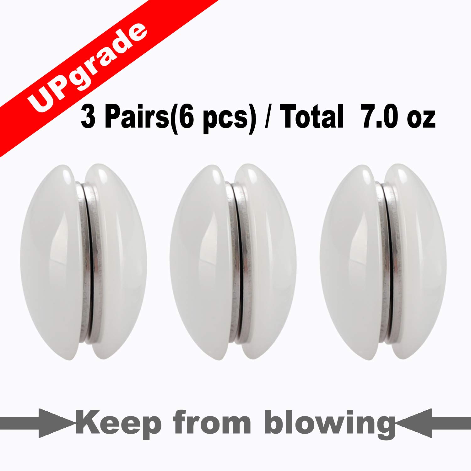 N&Y HOME Magnetic Shower Curtain Weights 3 Pairs (Pack of 6)