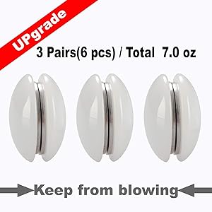 N&Y HOME Magnetic Shower Curtain Weights 3 Pairs (Pack of 6)