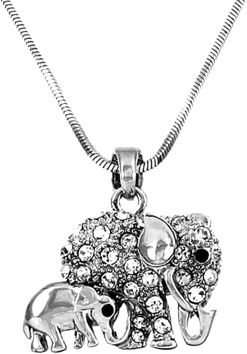 mommy and me elephant necklace