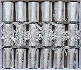 Entertaining with Caspari Falling Snow Celebration Crackers with Luxury Embellishments, 12-1/2