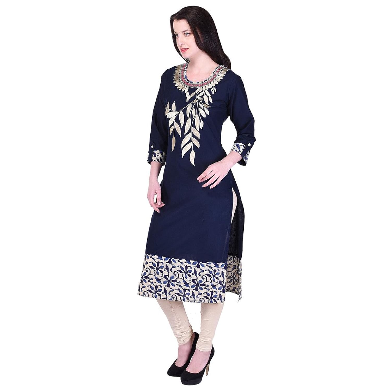 rajmandirfabrics women's cotton straight kurti (wb01_blue)
