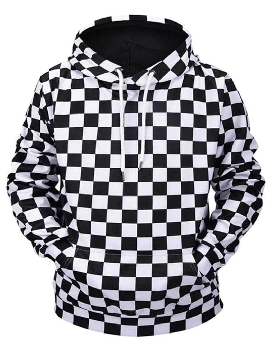 mens checkered hoodie