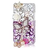 EVTECH(TM) for amsung Galaxy S6 Edge 3D Handmade Fashion Crystal Rhinestone Bling Case Cover Hard Case Clear(100% Handcrafted)