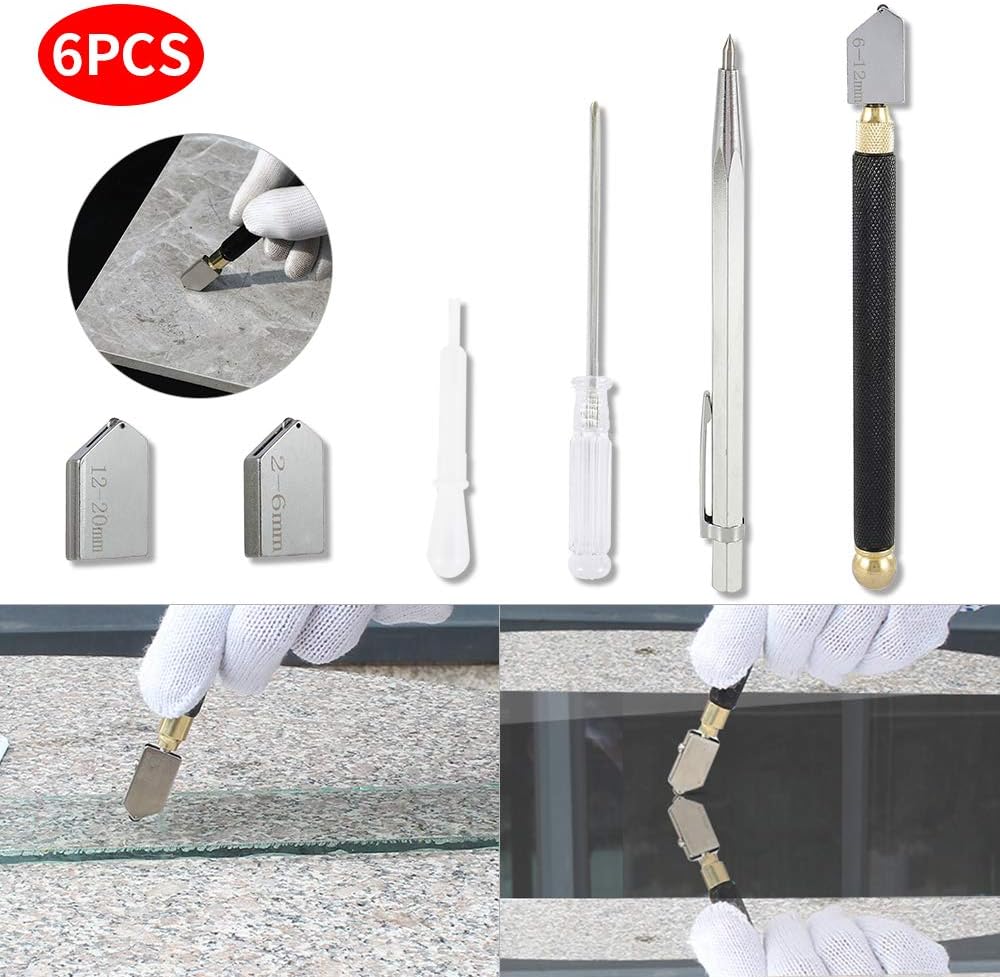 6 Pcs Glass Cutter Tool Set 2mm20mm Professional Cutting